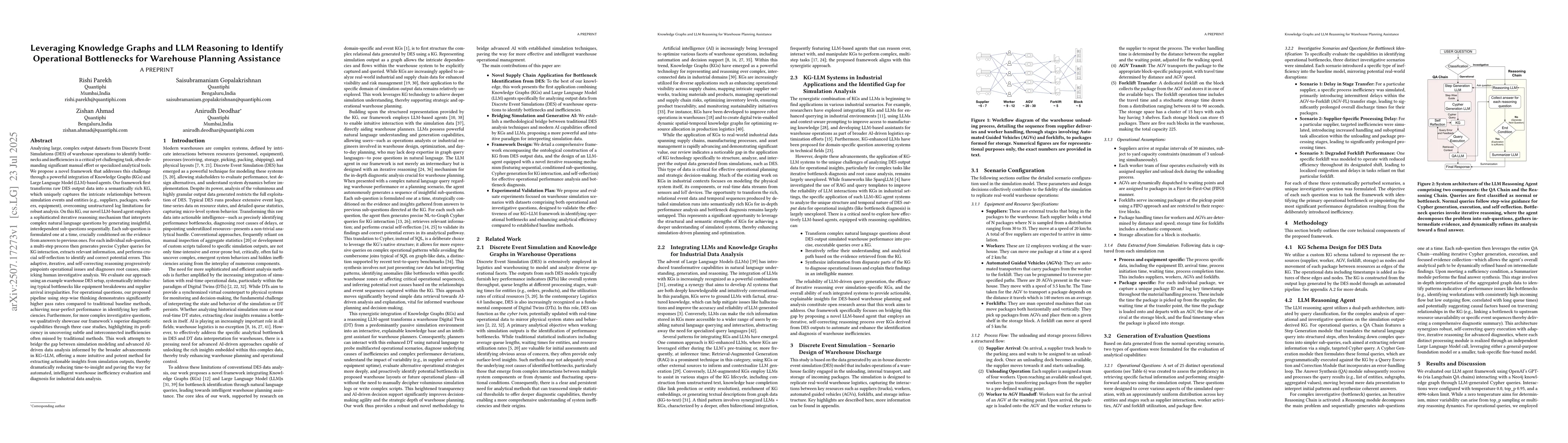 Thumbnail for Leveraging Knowledge Graphs and LLM Reasoning to Identify Operational
  Bottlenecks for Warehouse Planning Assistance