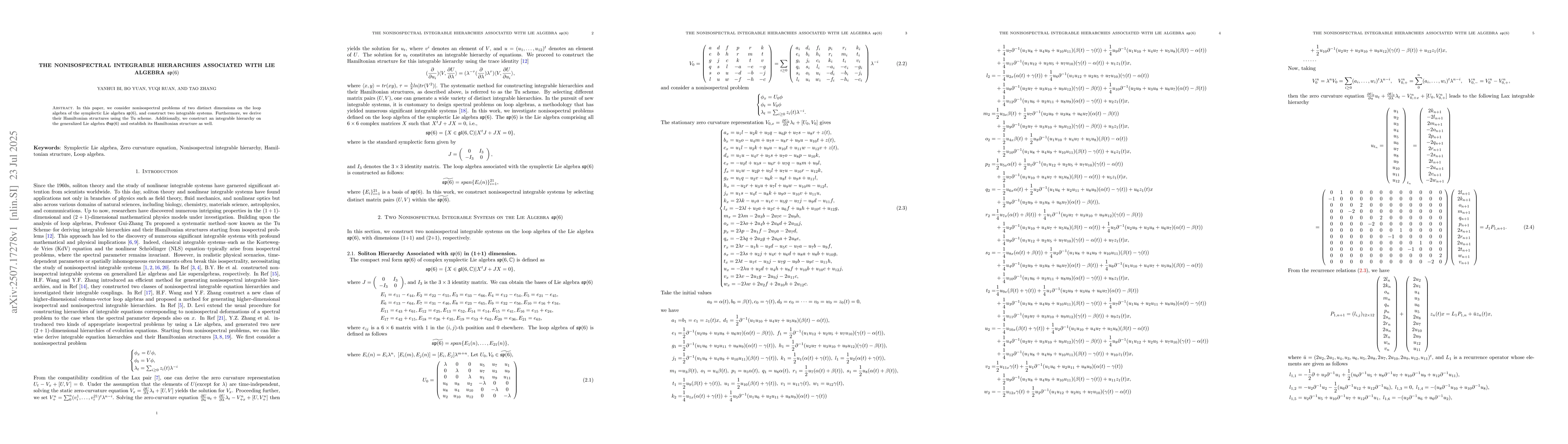 Thumbnail for The nonisospectral integrable hierarchies associated with Lie algebra
  $\mathfrak{sp}(6)$