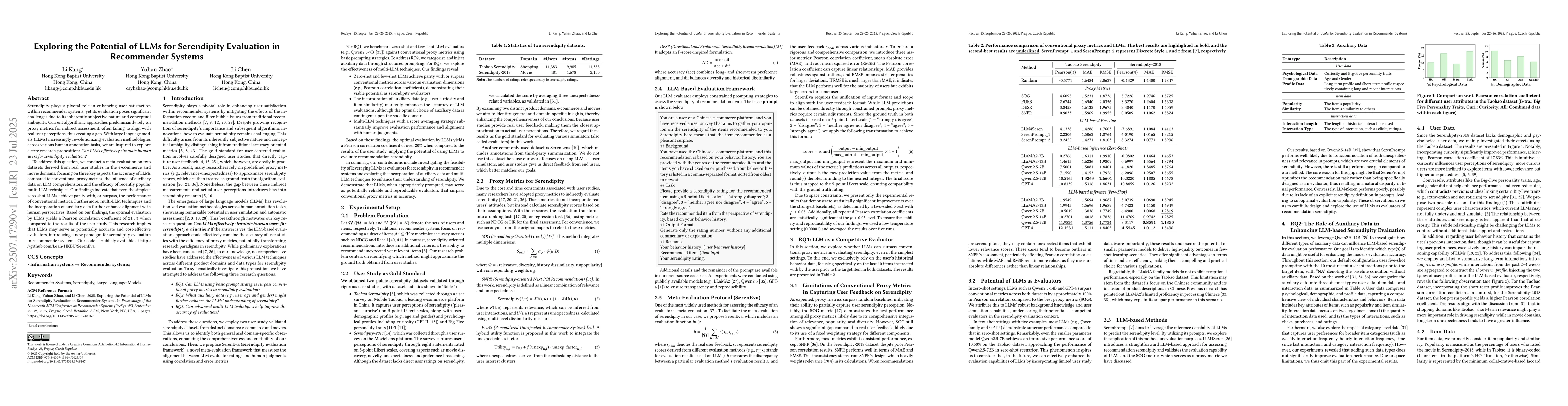 Thumbnail for Exploring the Potential of LLMs for Serendipity Evaluation in
  Recommender Systems