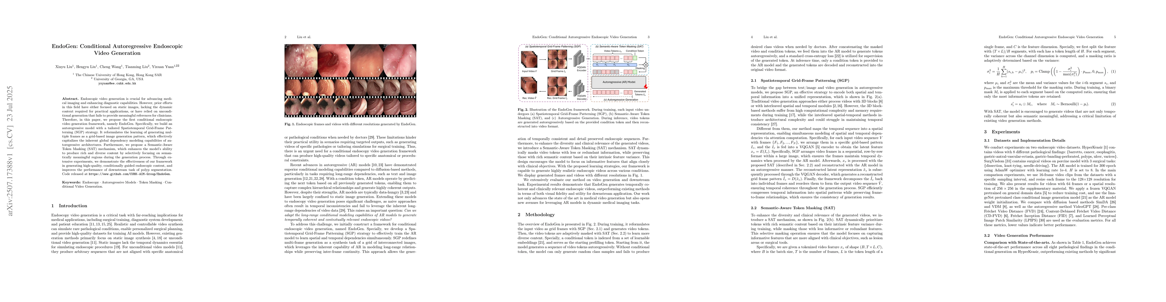 Thumbnail for EndoGen: Conditional Autoregressive Endoscopic Video Generation