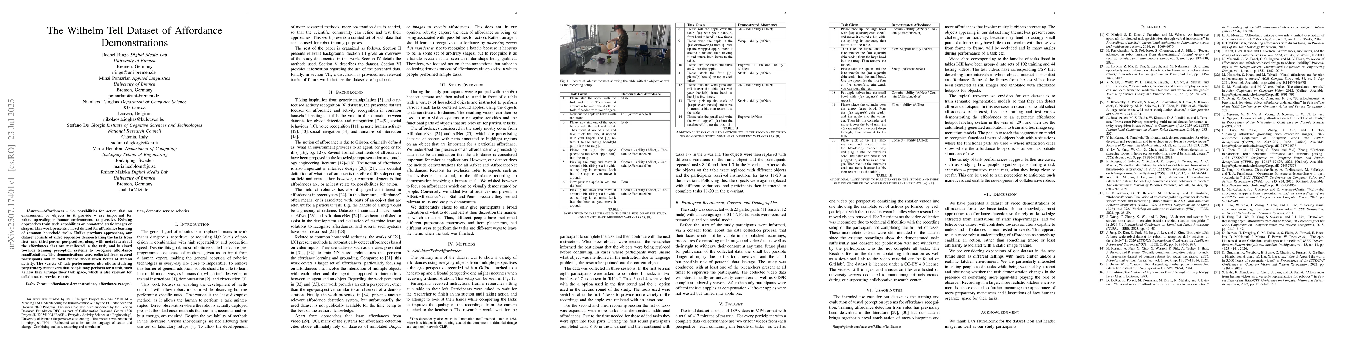 Thumbnail for The Wilhelm Tell Dataset of Affordance Demonstrations