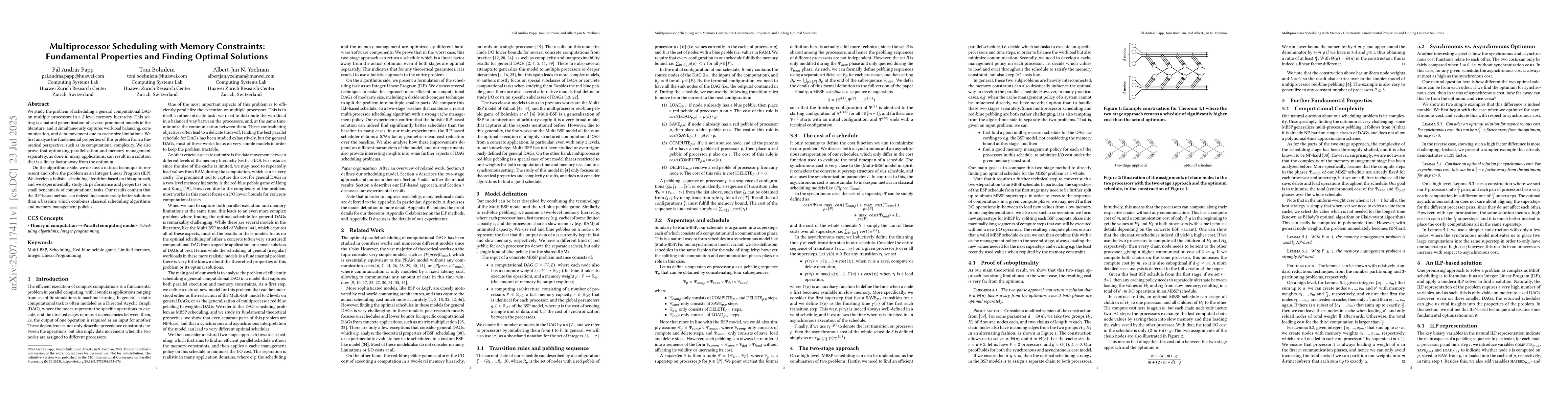 Thumbnail for Multiprocessor Scheduling with Memory Constraints: Fundamental
  Properties and Finding Optimal Solutions