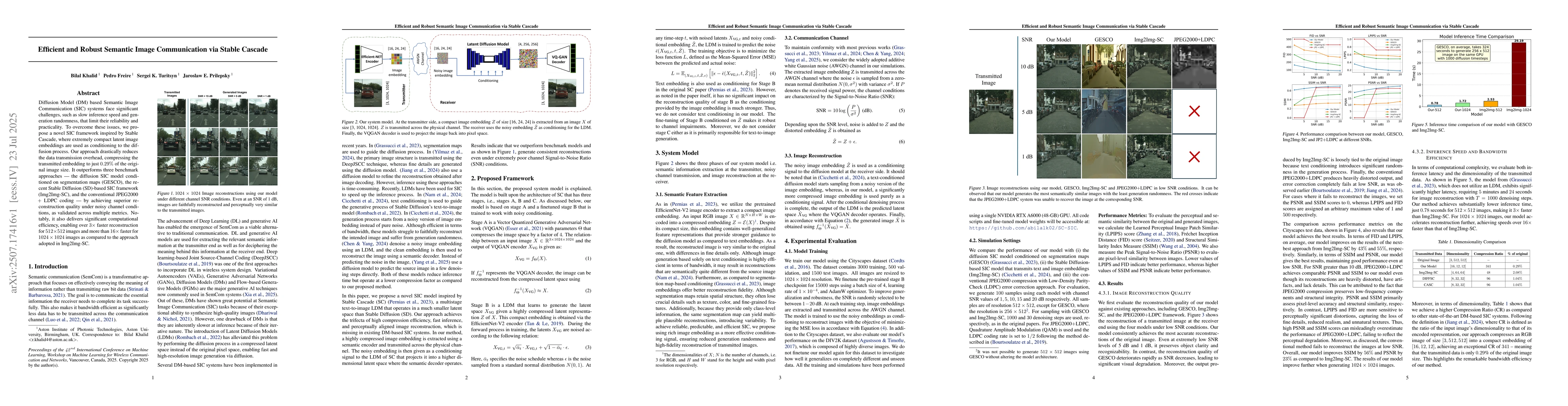 Thumbnail for Efficient and Robust Semantic Image Communication via Stable Cascade