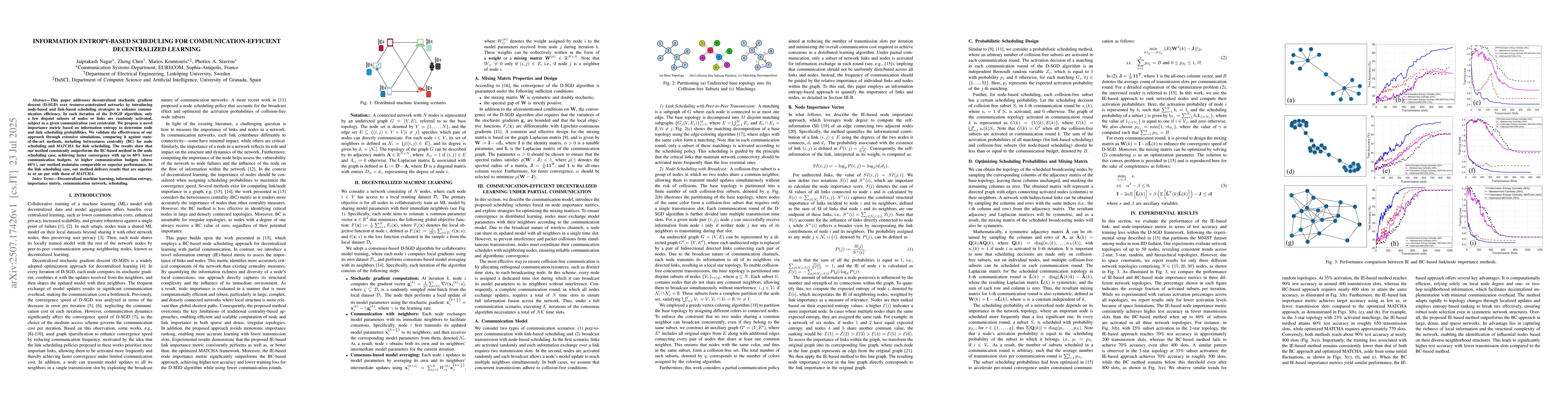 Thumbnail for Information Entropy-Based Scheduling for Communication-Efficient
  Decentralized Learning