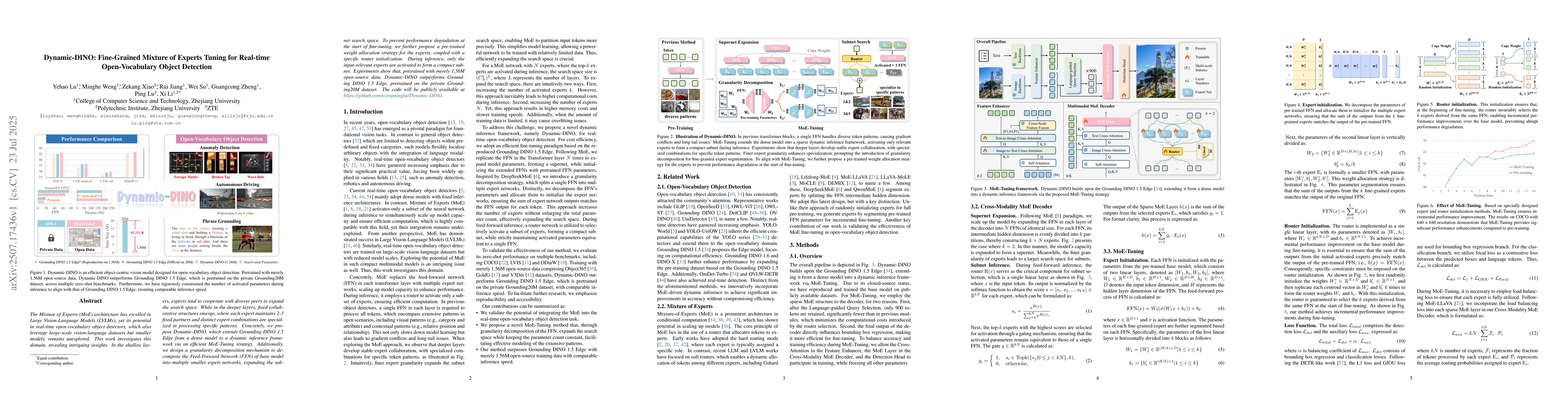 Thumbnail for Dynamic-DINO: Fine-Grained Mixture of Experts Tuning for Real-time
  Open-Vocabulary Object Detection