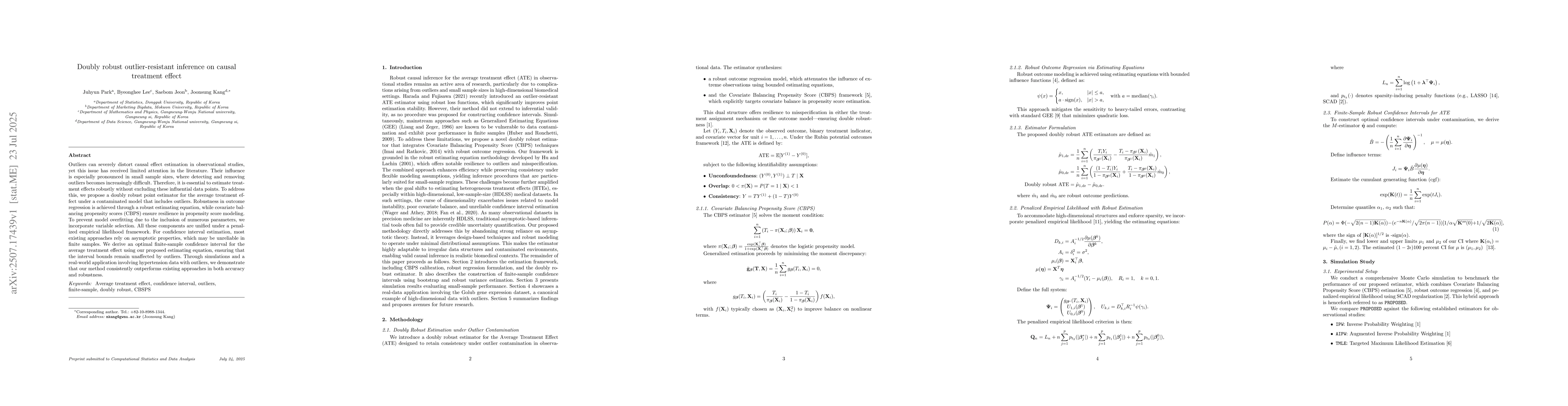 Thumbnail for Doubly robust outlier resistant inference on causal treatment effect