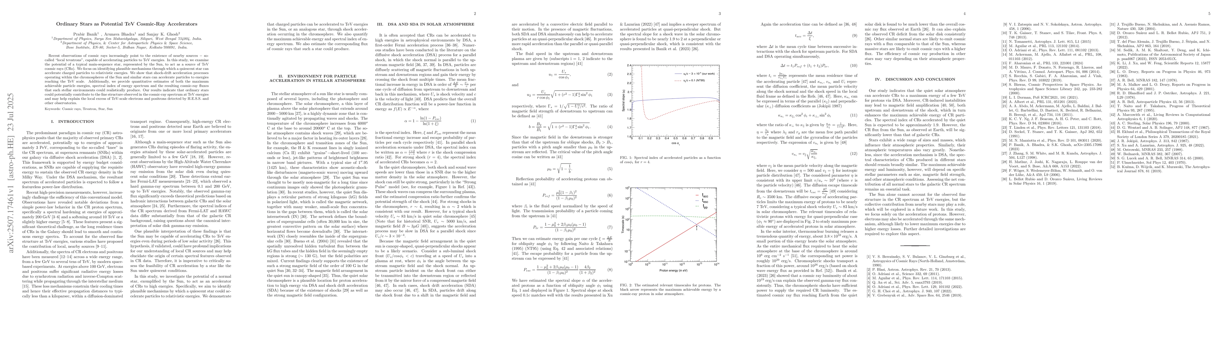 Thumbnail for Ordinary Stars as Potential TeV Cosmic-Ray Accelerators