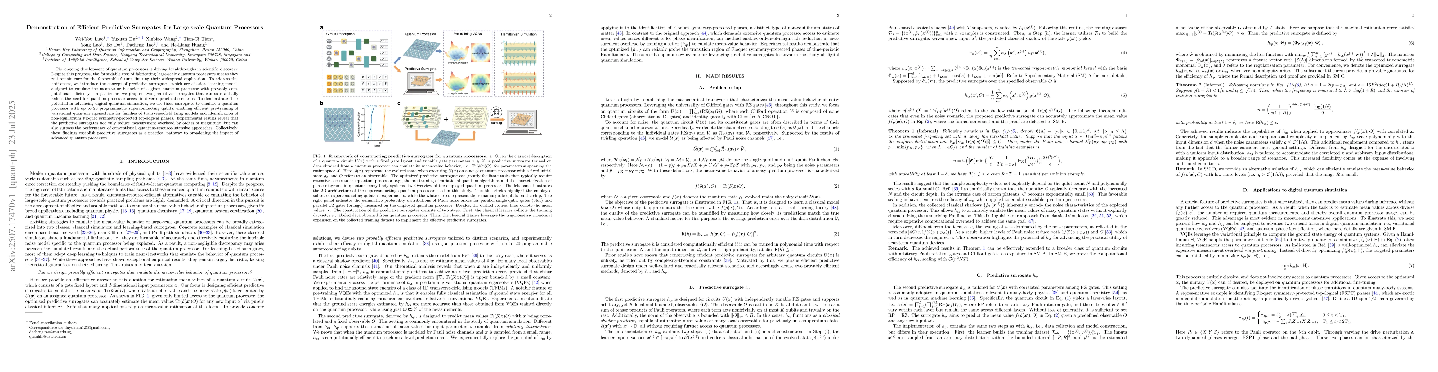 Thumbnail for Demonstration of Efficient Predictive Surrogates for Large-scale Quantum
  Processors