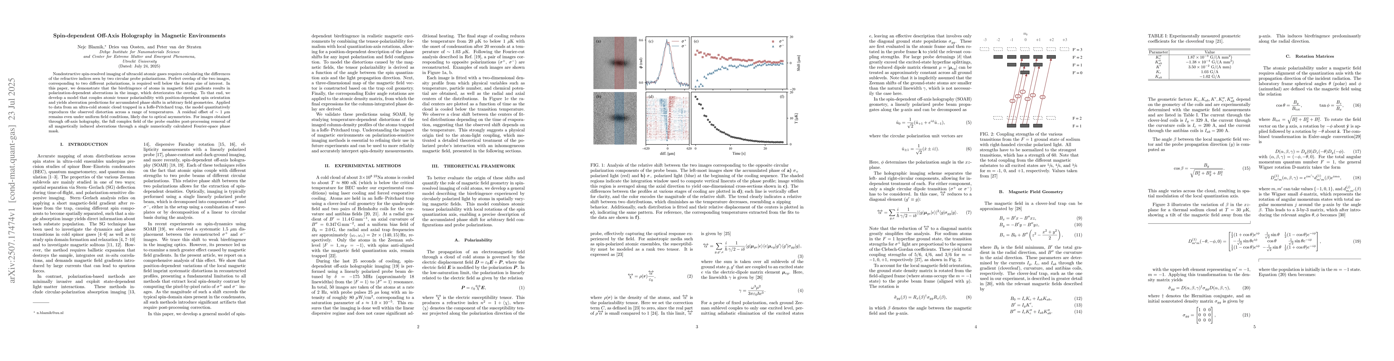 Thumbnail for Spin-dependent Off-Axis Holography in Magnetic Environments