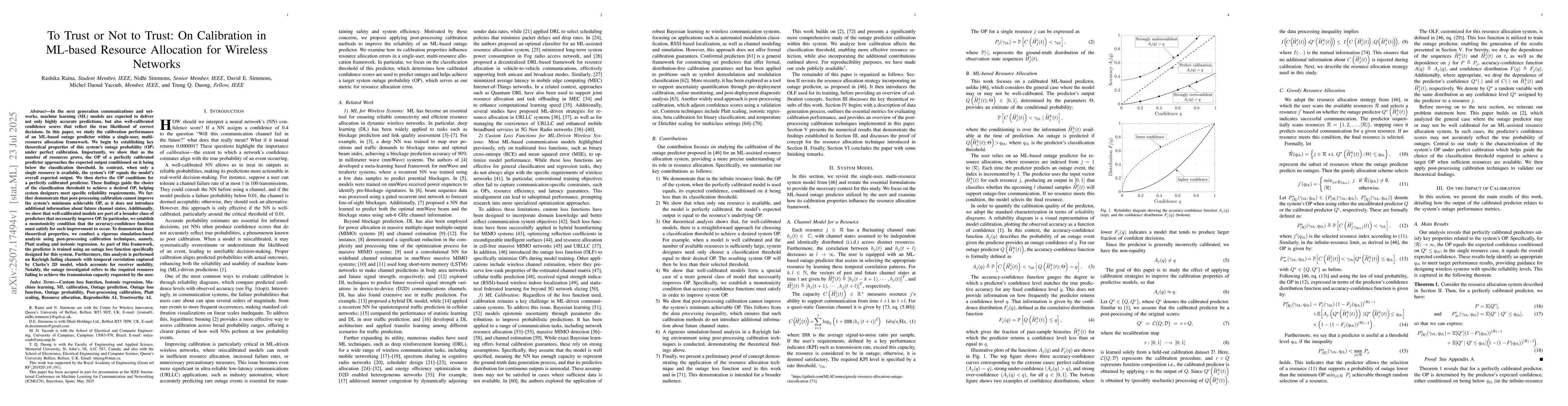 Thumbnail for To Trust or Not to Trust: On Calibration in ML-based Resource Allocation
  for Wireless Networks