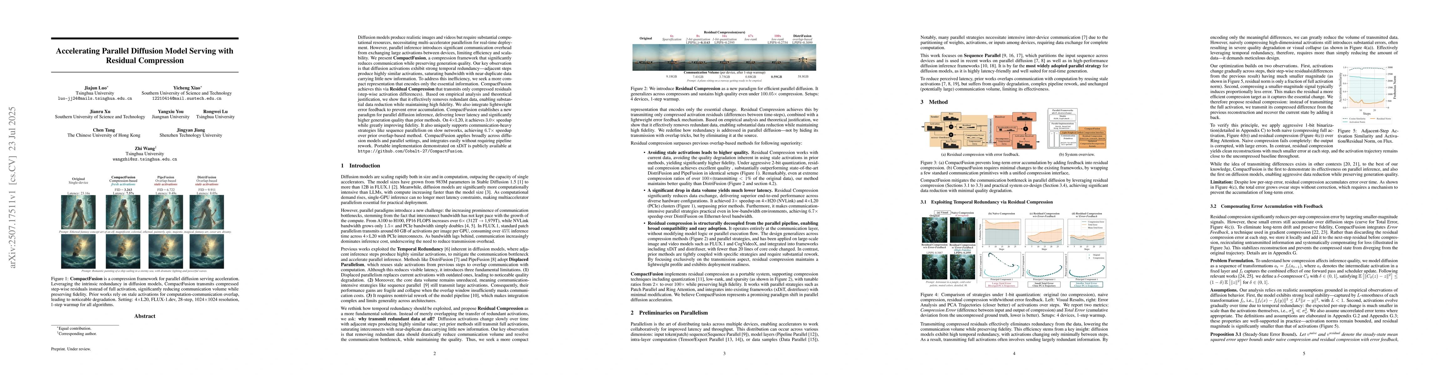 Thumbnail for Accelerating Parallel Diffusion Model Serving with Residual Compression