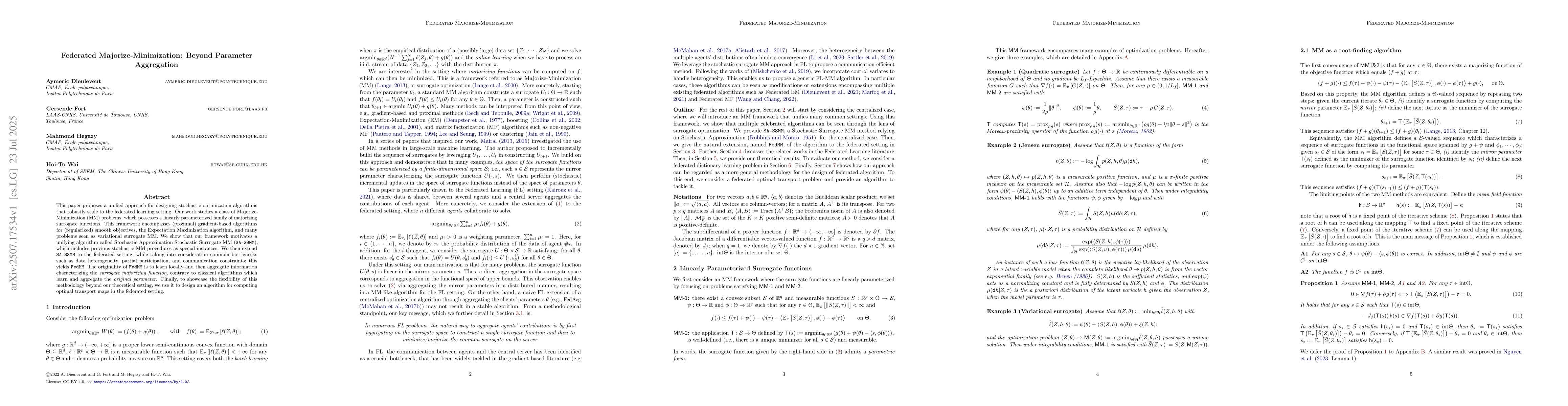 Thumbnail for Federated Majorize-Minimization: Beyond Parameter Aggregation