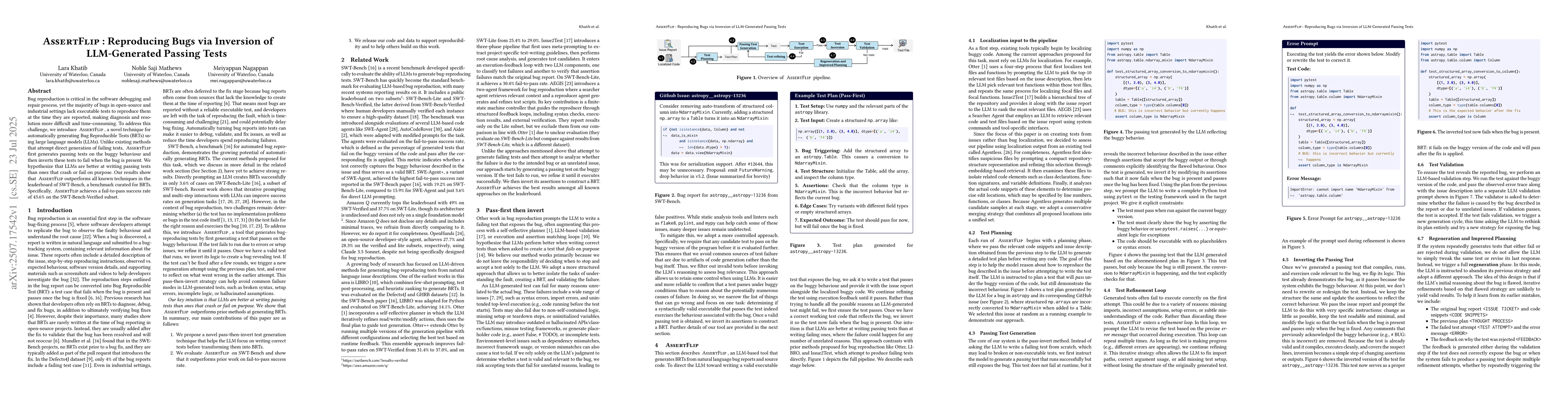 Thumbnail for AssertFlip: Reproducing Bugs via Inversion of LLM-Generated Passing
  Tests