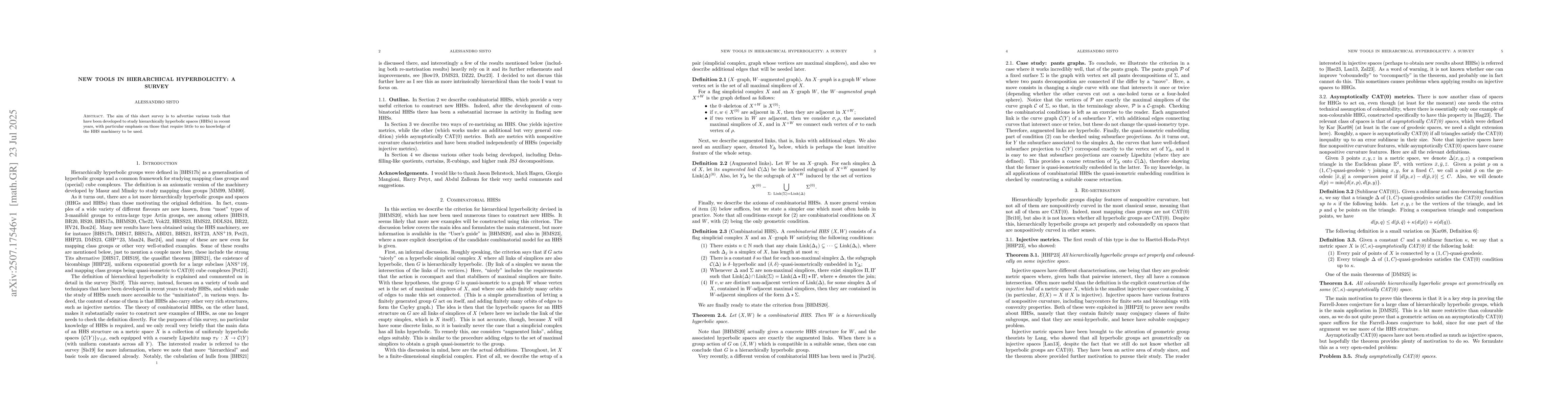 Thumbnail for New tools in hierarchical hyperbolicity: A survey