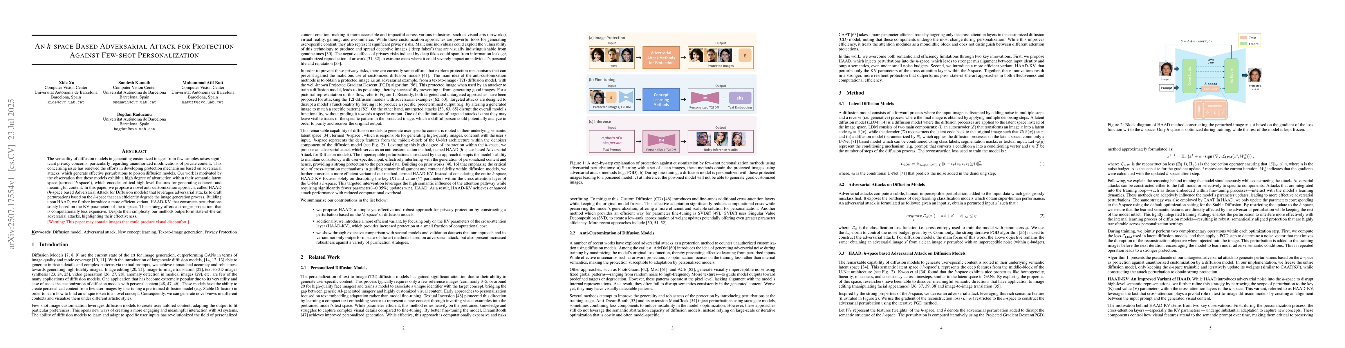 Thumbnail for An h-space Based Adversarial Attack for Protection Against Few-shot
  Personalization