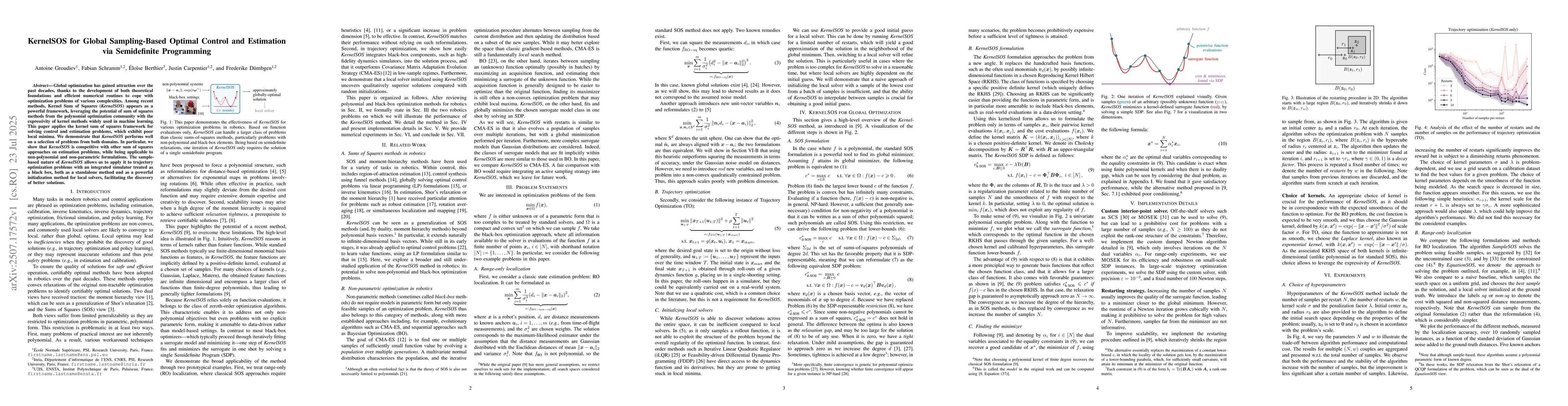 Thumbnail for KernelSOS for Global Sampling-Based Optimal Control and Estimation via
  Semidefinite Programming