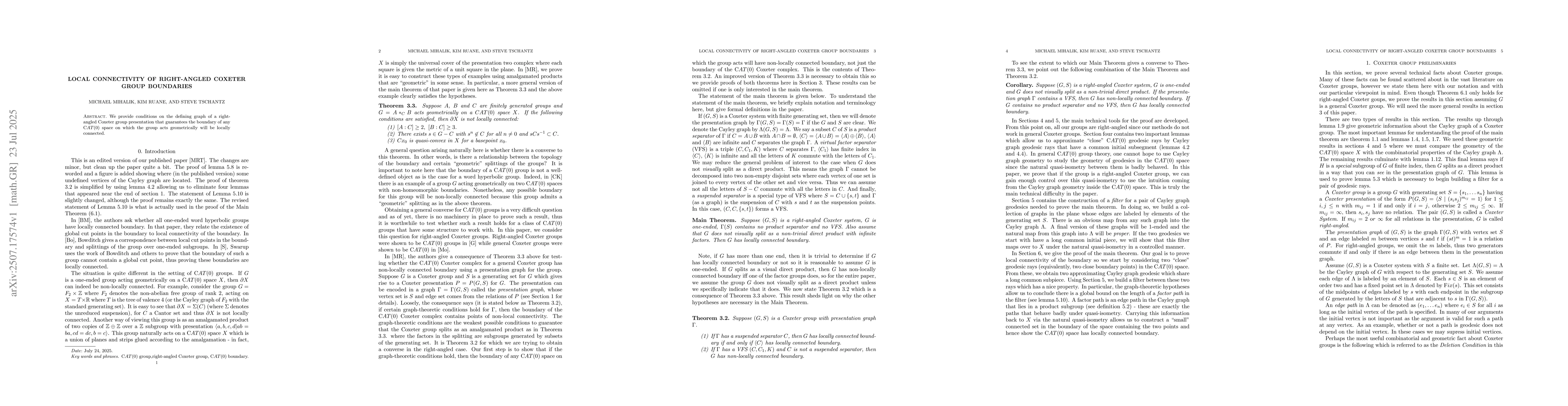 Thumbnail for Local Connectivity of Right-angled Coxeter group boundaries