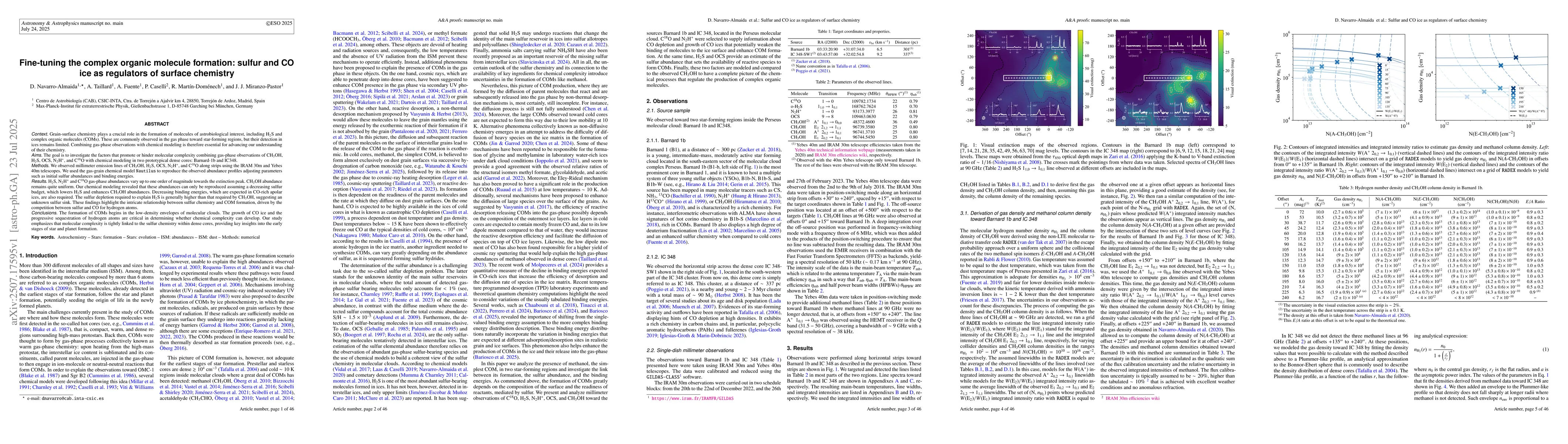 Thumbnail for Fine-tuning the complex organic molecule formation: sulfur and CO ice as
  regulators of surface chemistry
