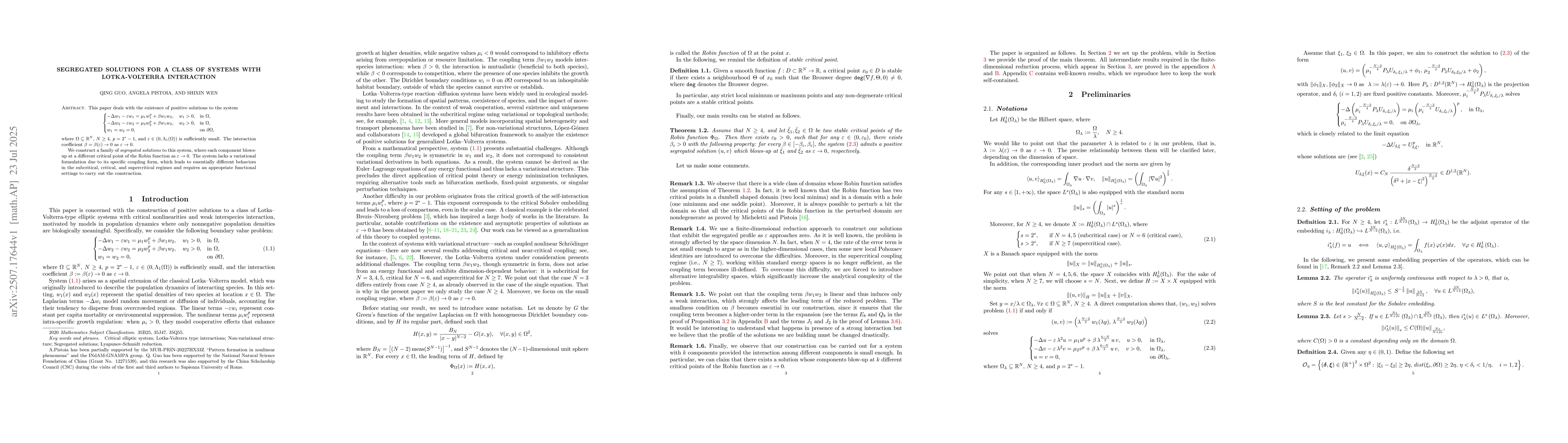 Thumbnail for Segregated solutions for a class of systems with Lotka-Volterra
  interaction
