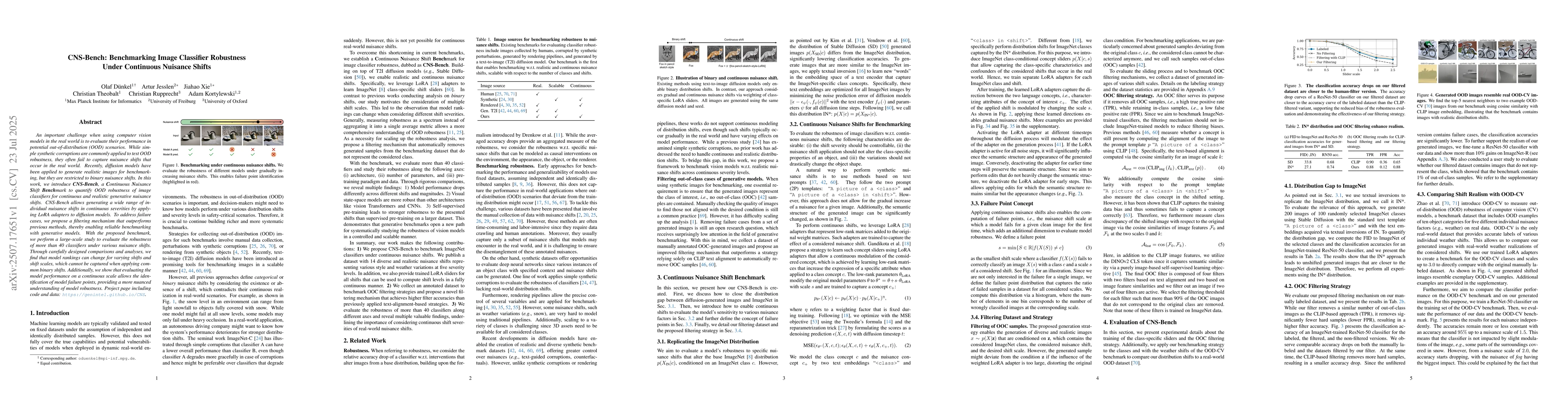 Thumbnail for CNS-Bench: Benchmarking Image Classifier Robustness Under Continuous
  Nuisance Shifts