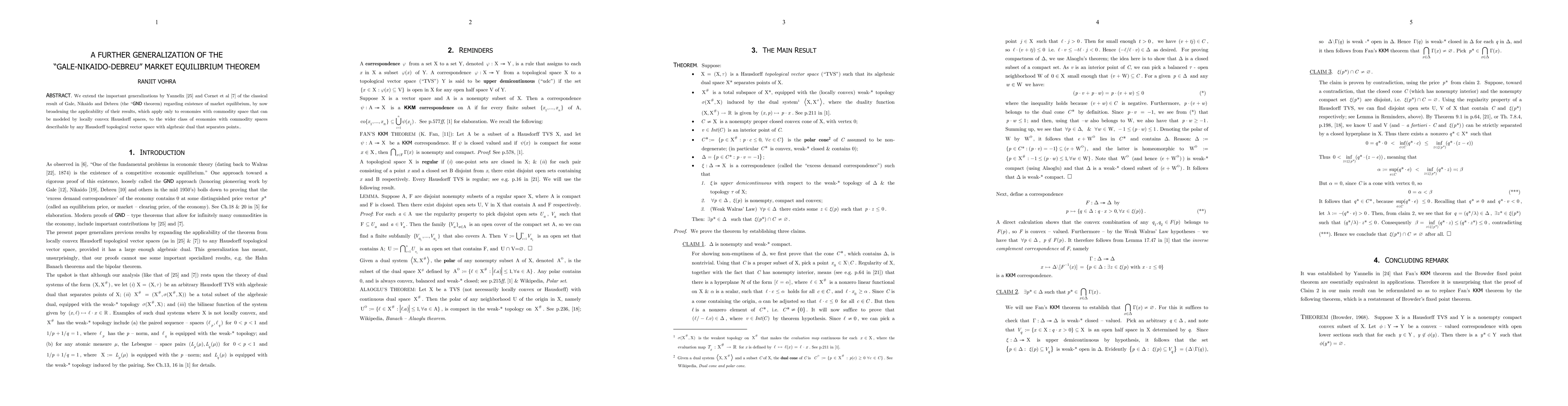 Thumbnail for A Further Generalization of the Gale-Nikaido-Debreu Market Equilibrium
  Theorem