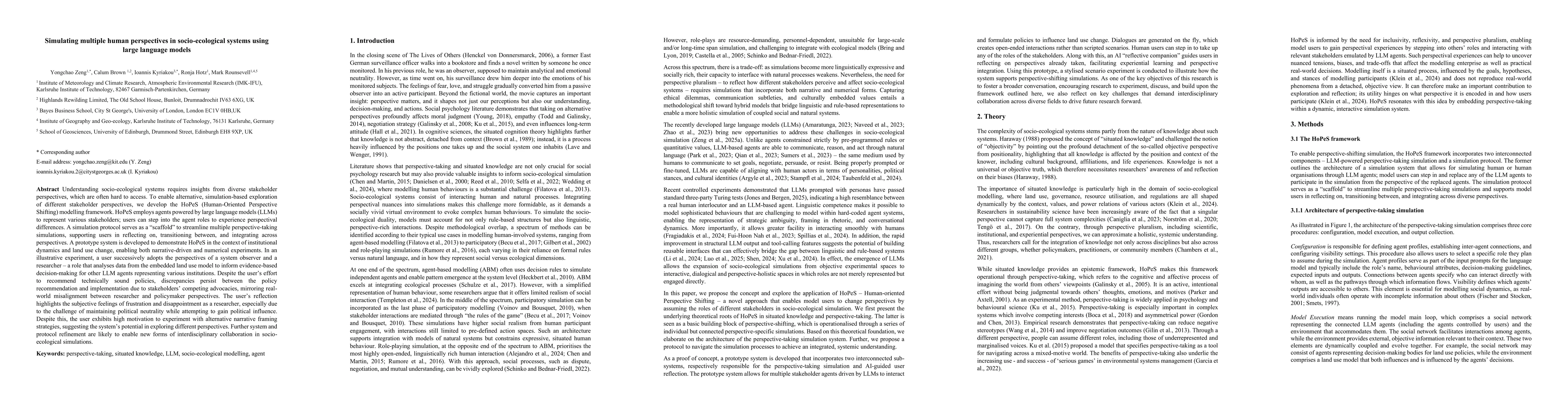 Thumbnail for Simulating multiple human perspectives in socio-ecological systems using
  large language models