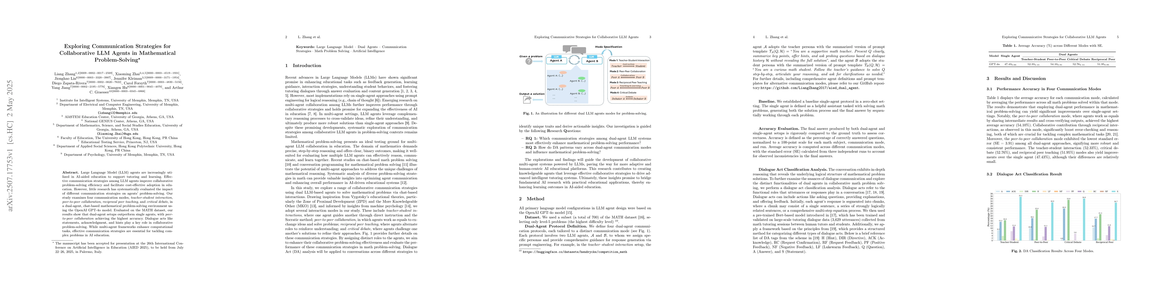 Thumbnail for Exploring Communication Strategies for Collaborative LLM Agents in
  Mathematical Problem-Solving