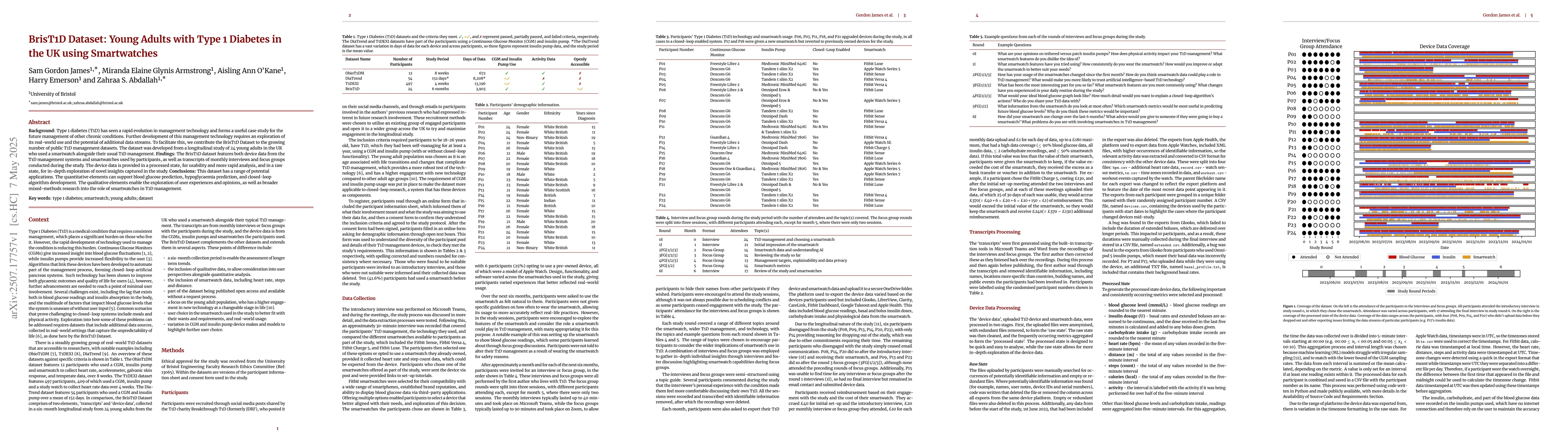 Thumbnail for BrisT1D Dataset: Young Adults with Type 1 Diabetes in the UK using
  Smartwatches