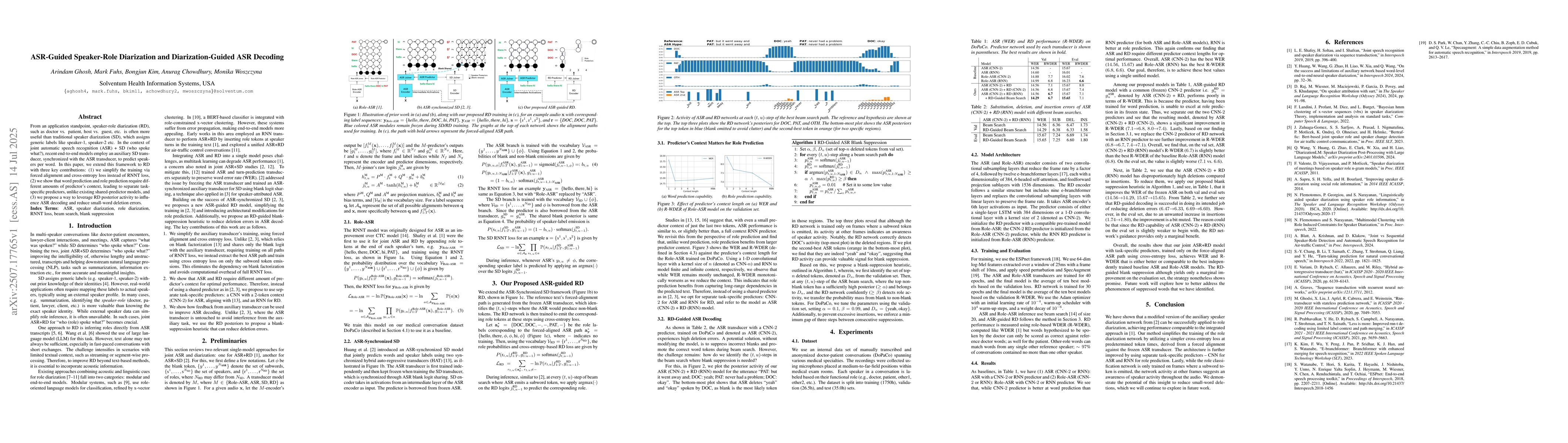 Thumbnail for ASR-Guided Speaker-Role Diarization and Diarization-Guided ASR Decoding
