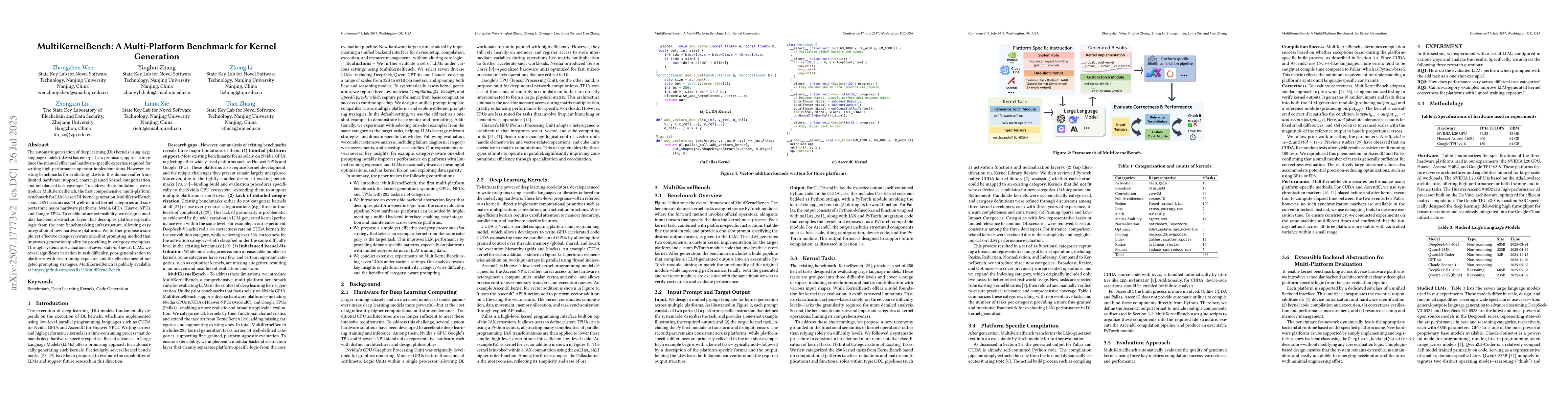 Thumbnail for MultiKernelBench: A Multi-Platform Benchmark for Kernel Generation