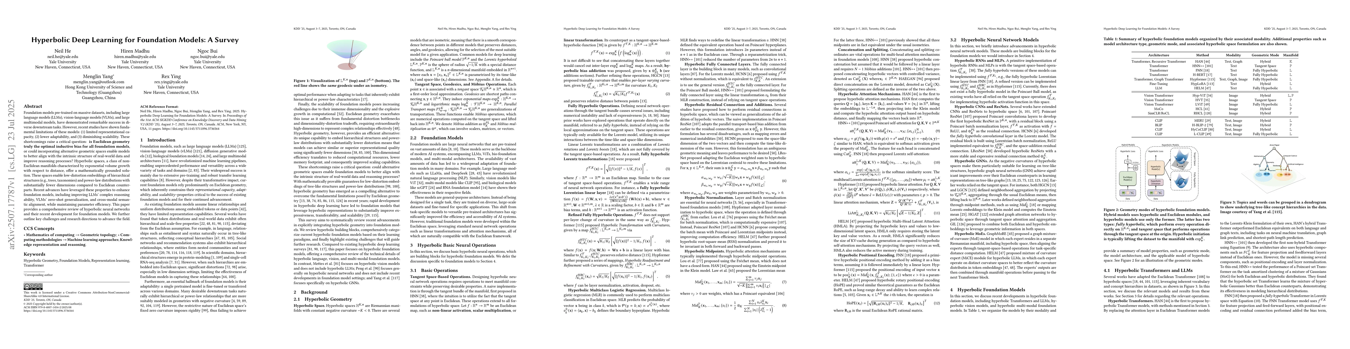 Thumbnail for Hyperbolic Deep Learning for Foundation Models: A Survey