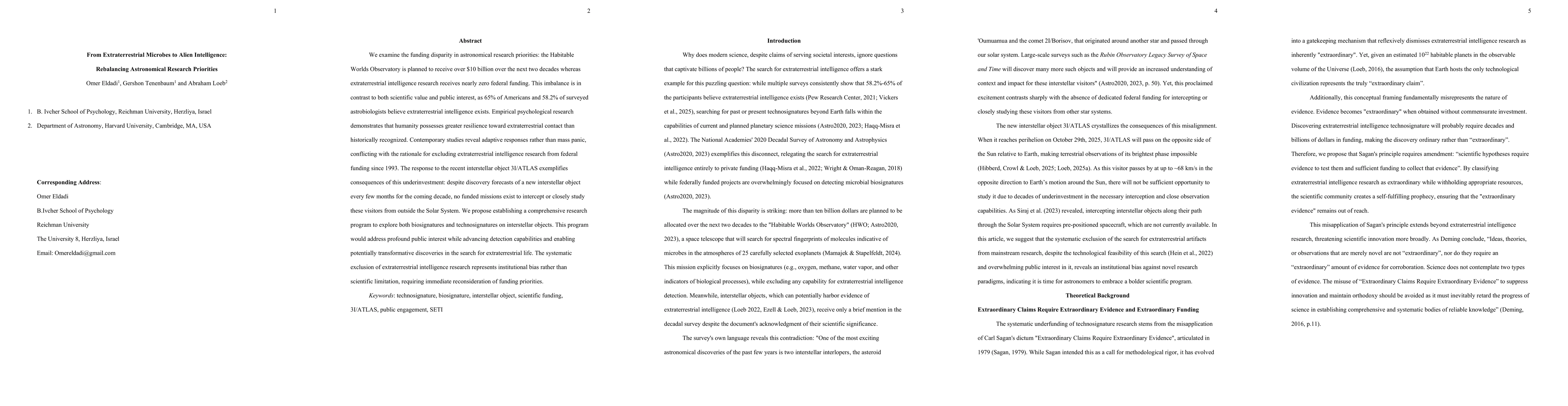 Thumbnail for From Extraterrestrial Microbes to Alien Intelligence: Rebalancing
  Astronomical Research Priorities
