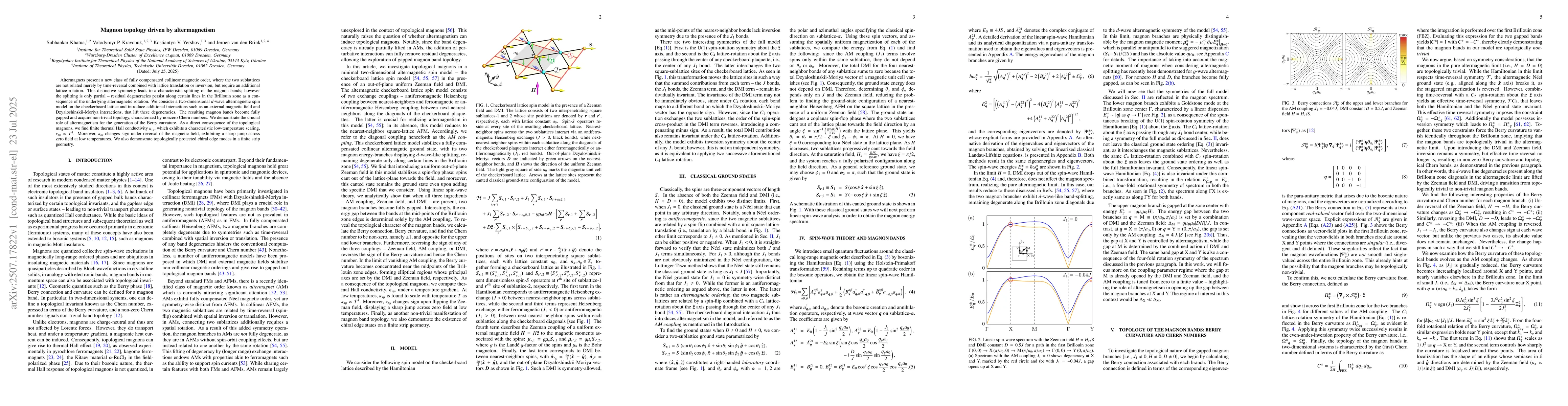 Thumbnail for Magnon topology driven by altermagnetism