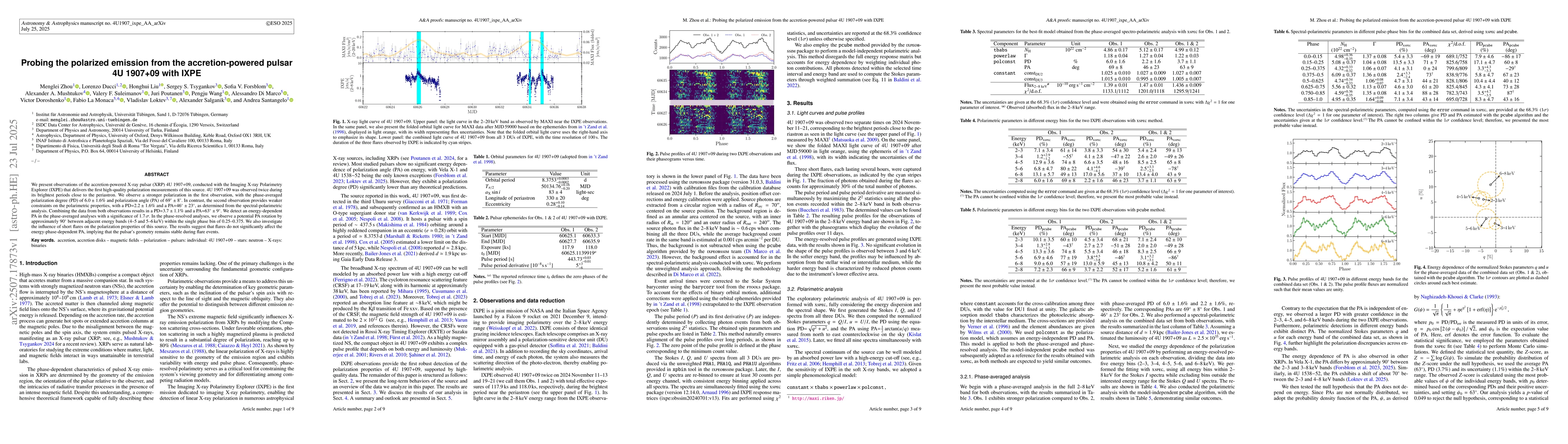 Thumbnail for Probing the polarized emission from the accretion-powered pulsar 4U
  1907+09 with IXPE
