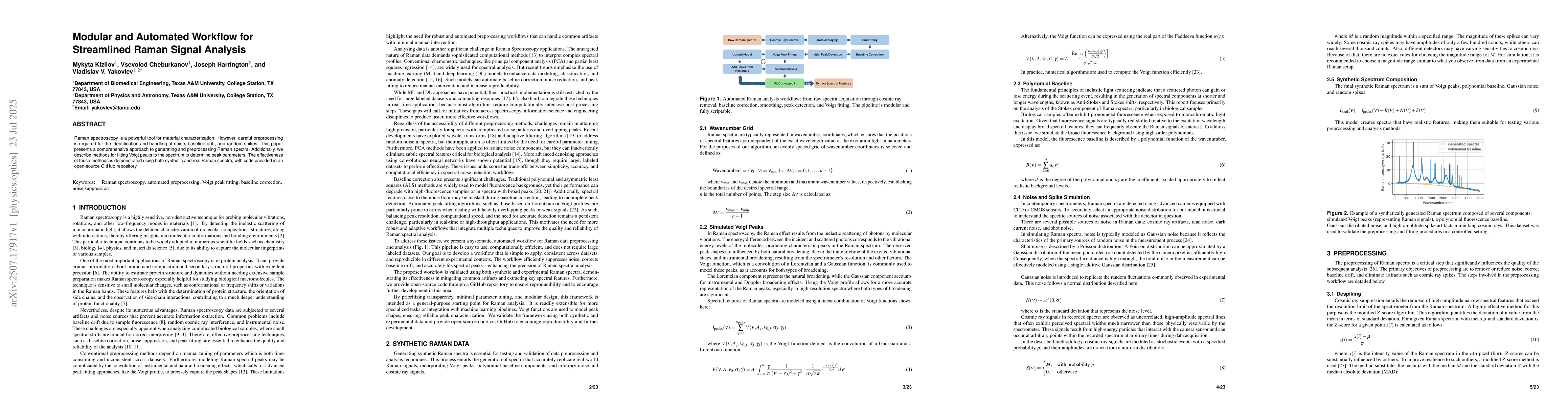 Thumbnail for Modular and Automated Workflow for Streamlined Raman Signal Analysis