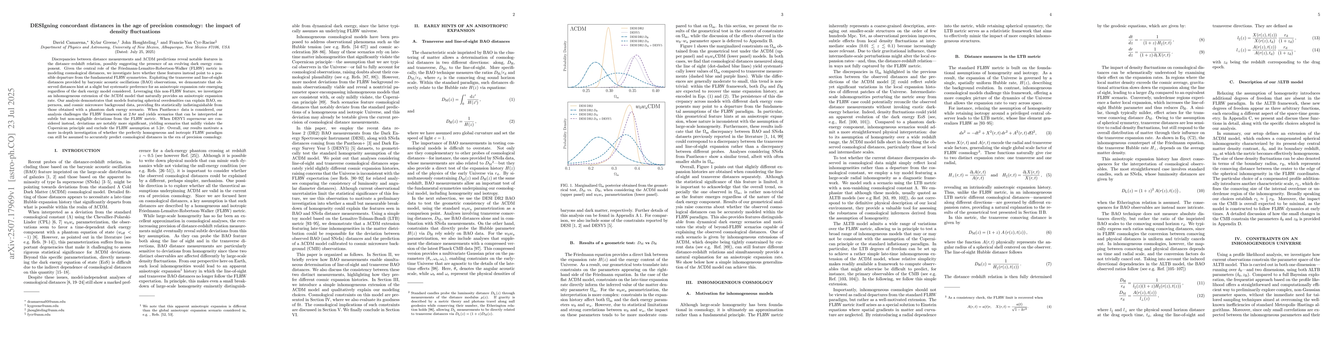 Thumbnail for DESIgning concordant distances in the age of precision cosmology: the
  impact of density fluctuations