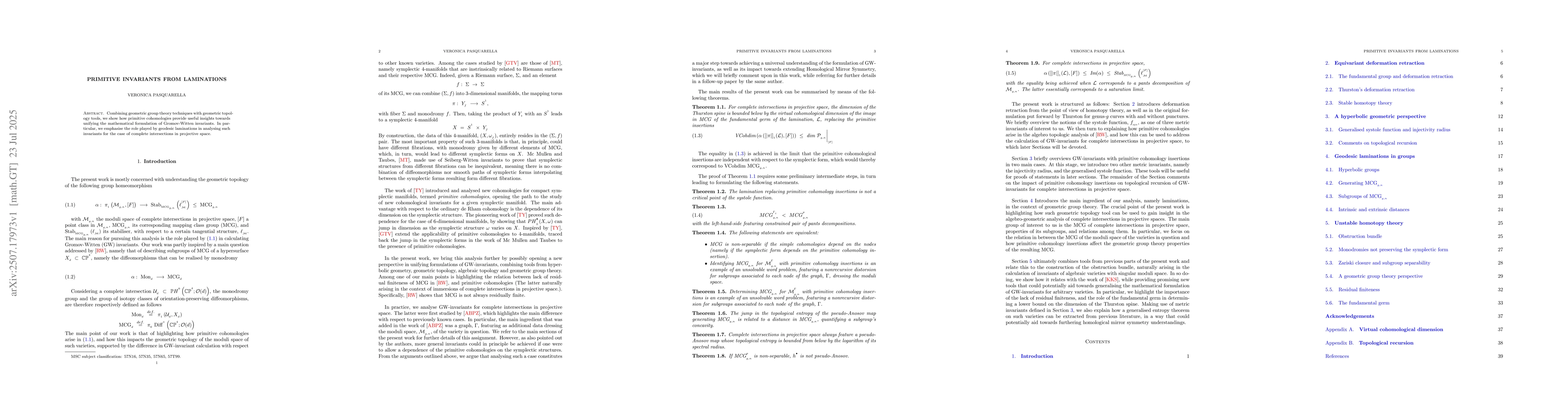 Thumbnail for Primitive invariants from laminations