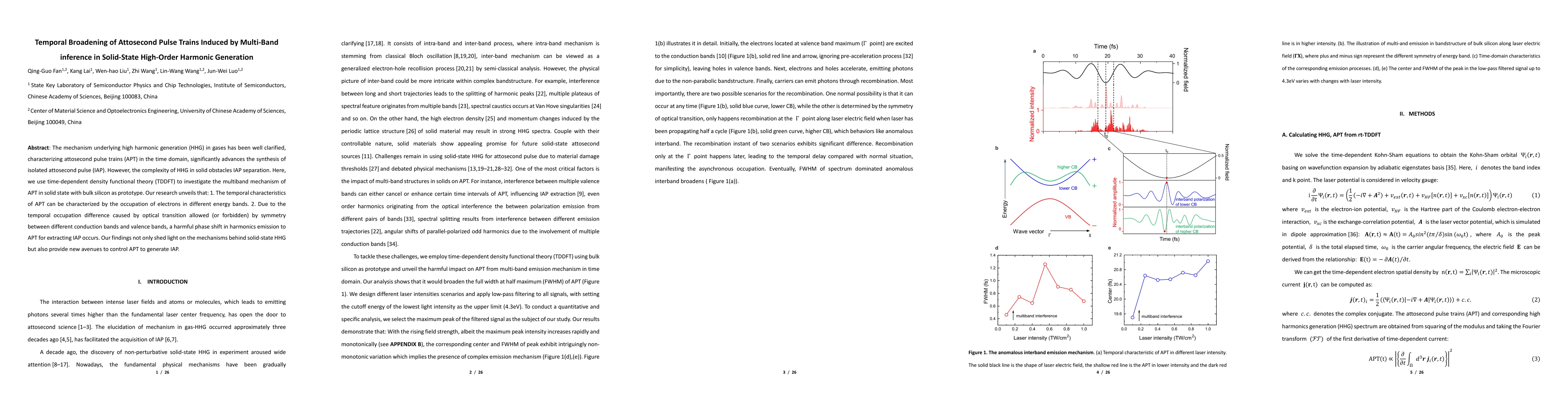Thumbnail for Temporal Broadening of Attosecond Pulse Trains Induced by Multi-Band
  inference in Solid-State High-Order Harmonic Generation