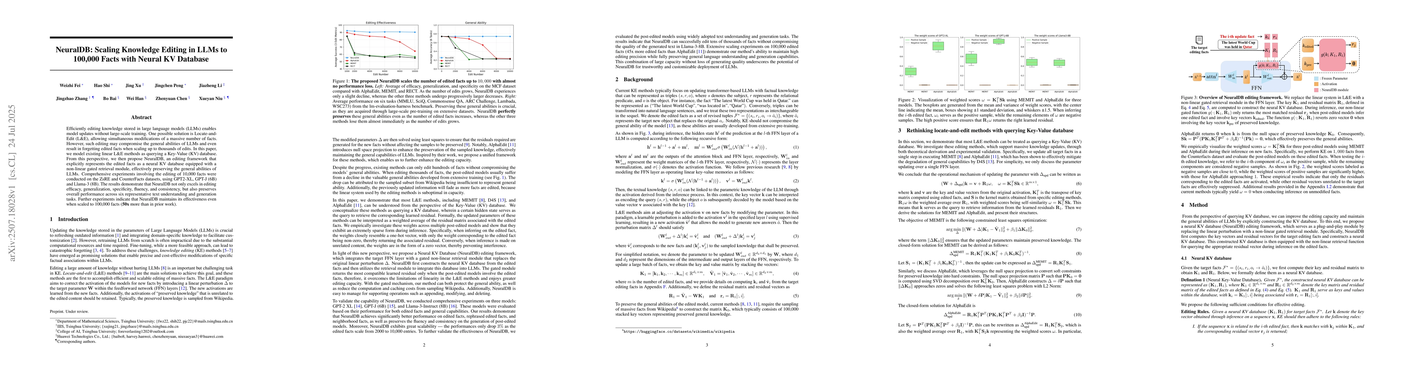 Thumbnail for NeuralDB: Scaling Knowledge Editing in LLMs to 100,000 Facts with Neural
  KV Database