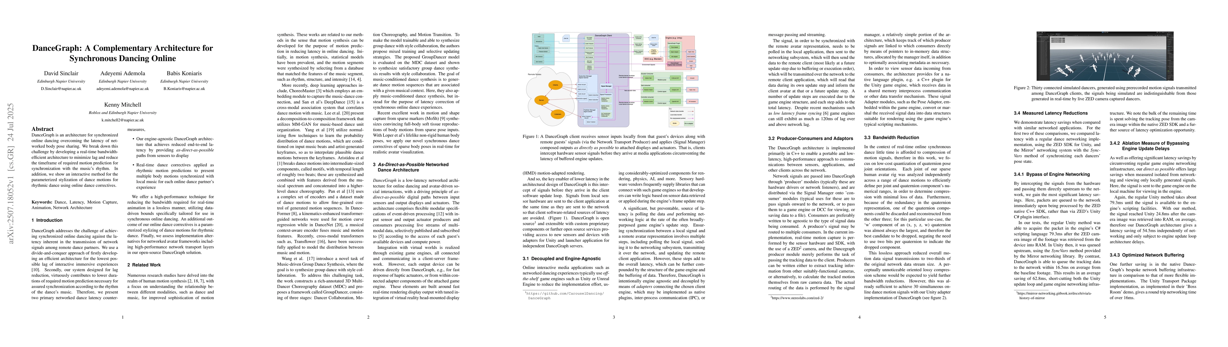 Thumbnail for DanceGraph: A Complementary Architecture for Synchronous Dancing Online
