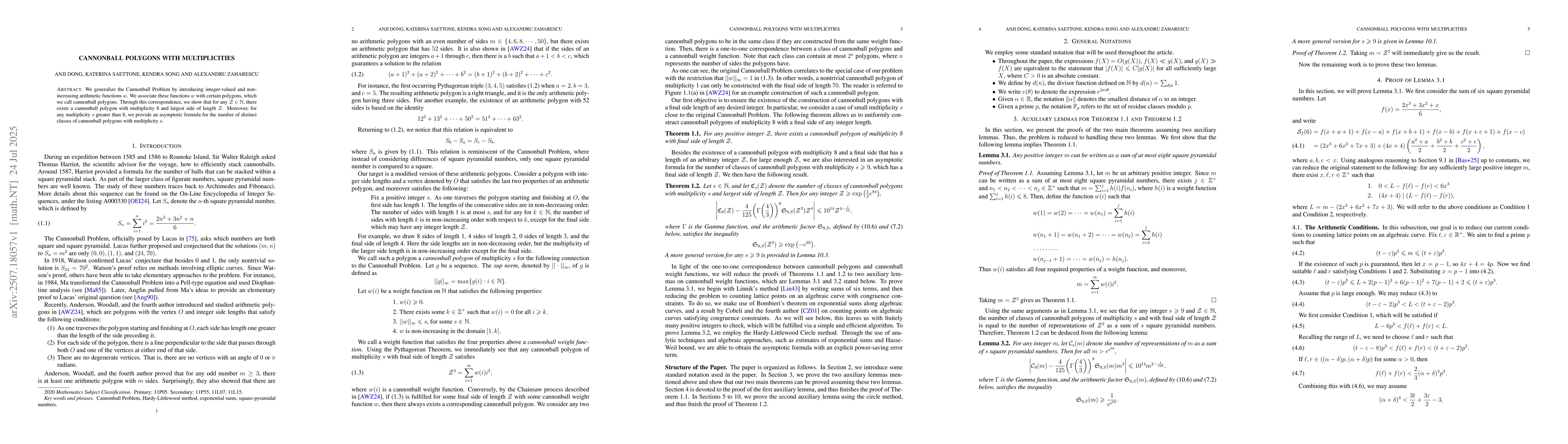 Thumbnail for Cannonball Polygons with Multiplicities