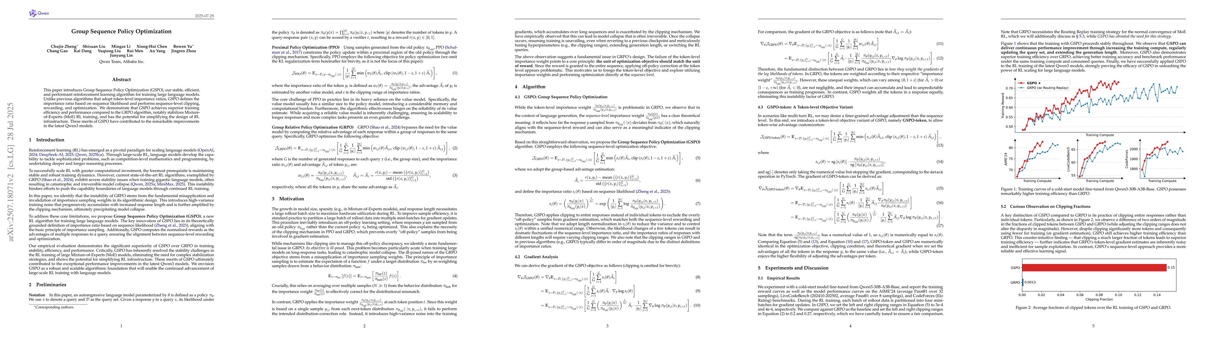 Thumbnail for Group Sequence Policy Optimization