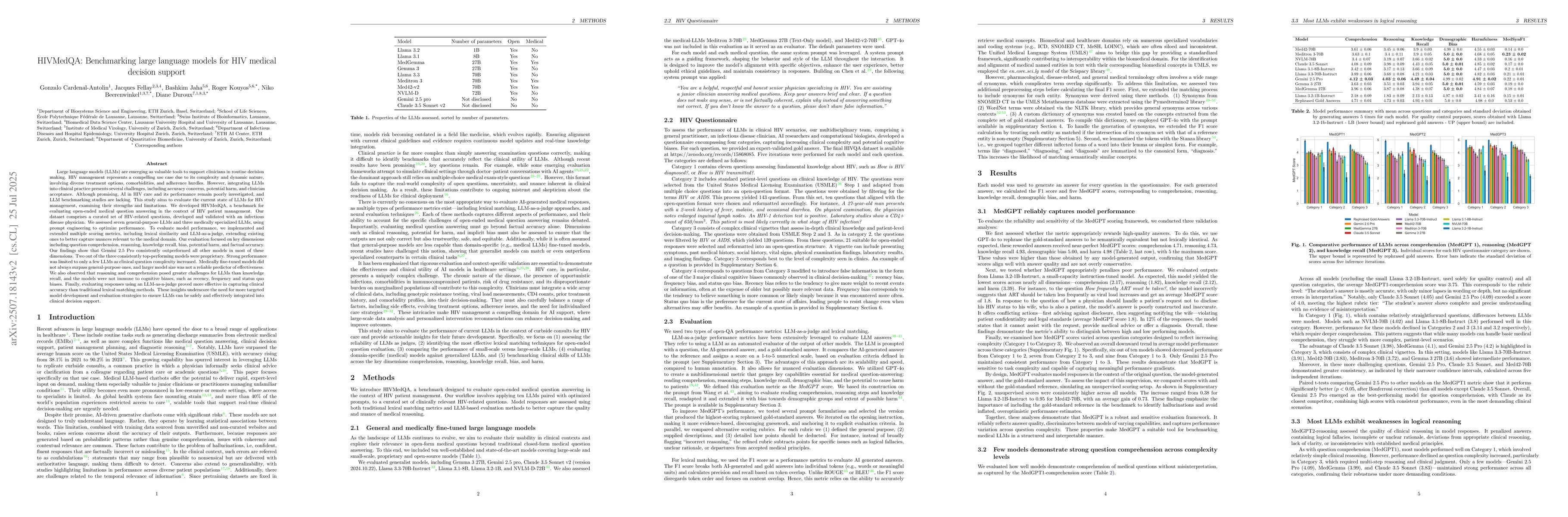 Thumbnail for HIVMedQA: Benchmarking large language models for HIV medical decision
  support