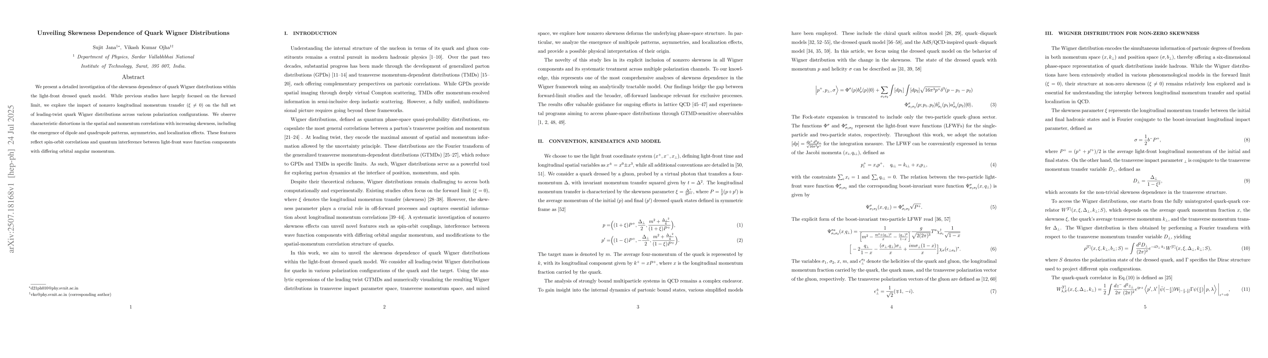 Thumbnail for Unveiling Skewness Dependence of Quark Wigner Distributions