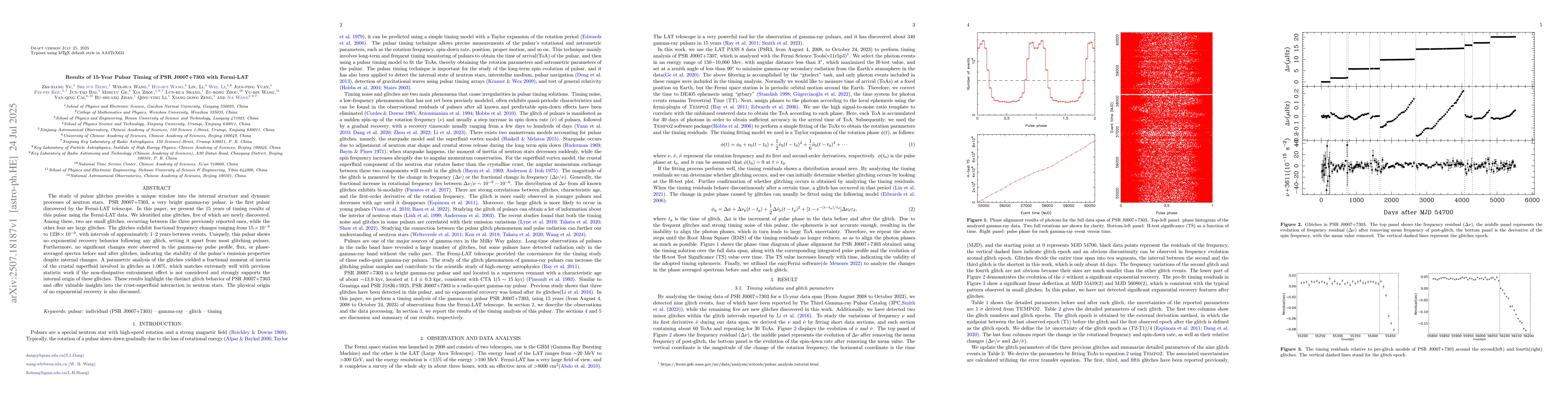 Thumbnail for Results of 15-Year Pulsar Timing of PSR J0007+7303 with Fermi-LAT