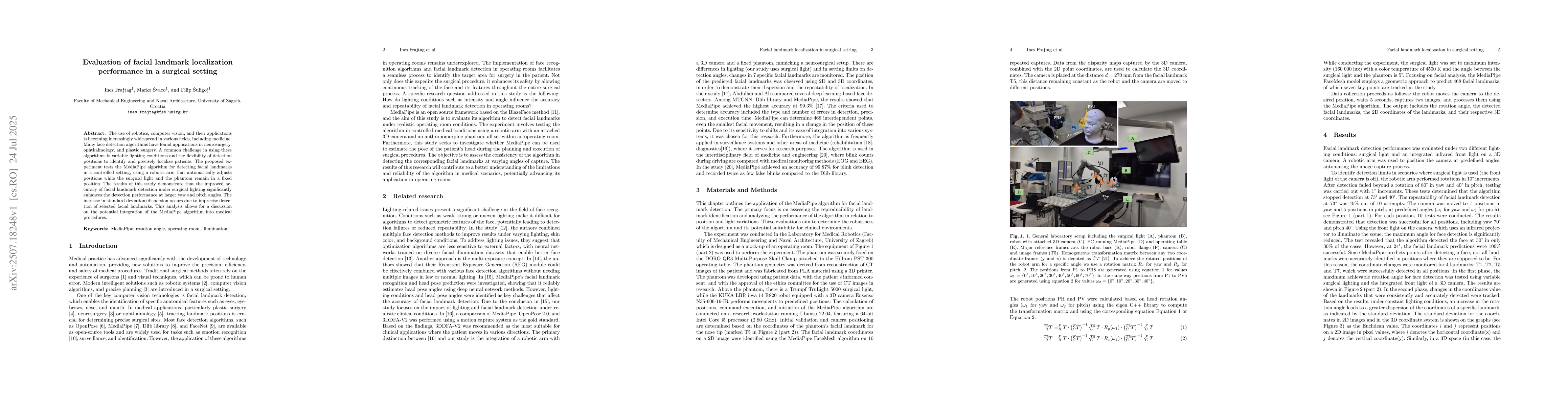 Thumbnail for Evaluation of facial landmark localization performance in a surgical
  setting