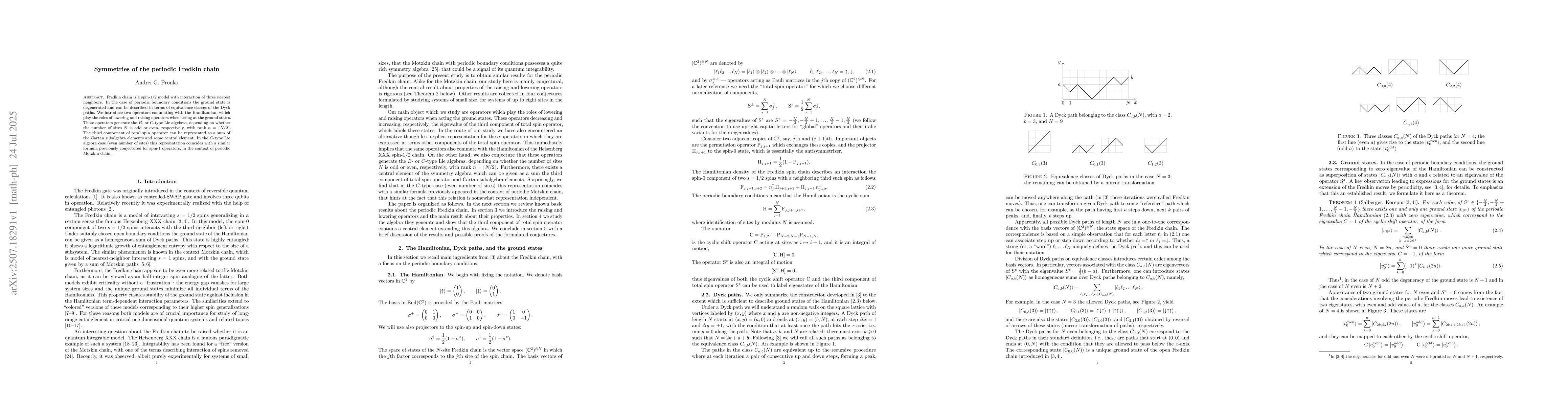 Thumbnail for Symmetries of the periodic Fredkin chain