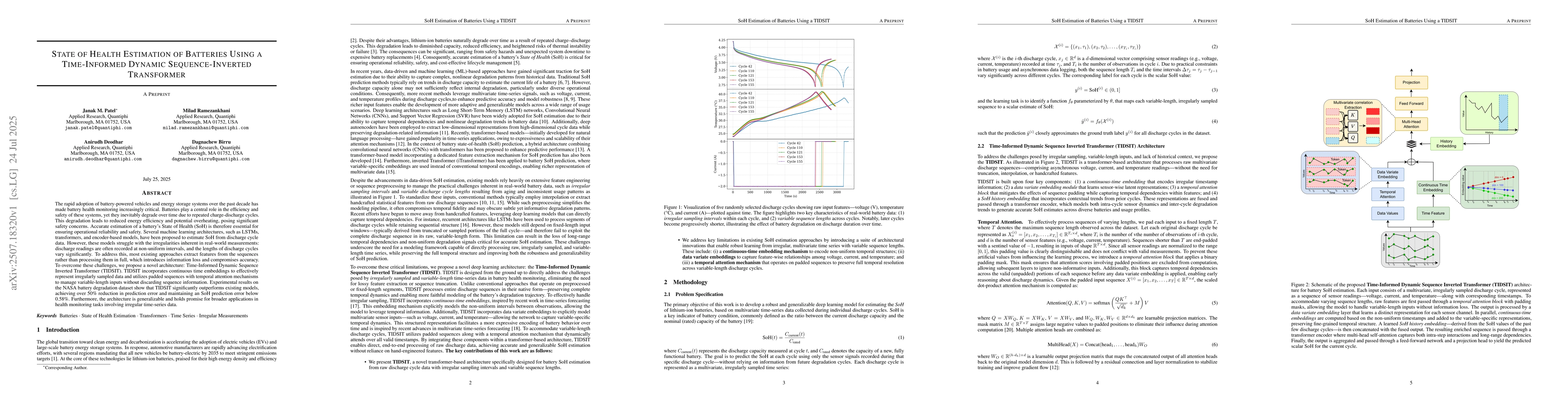 Thumbnail for State of Health Estimation of Batteries Using a Time-Informed Dynamic
  Sequence-Inverted Transformer