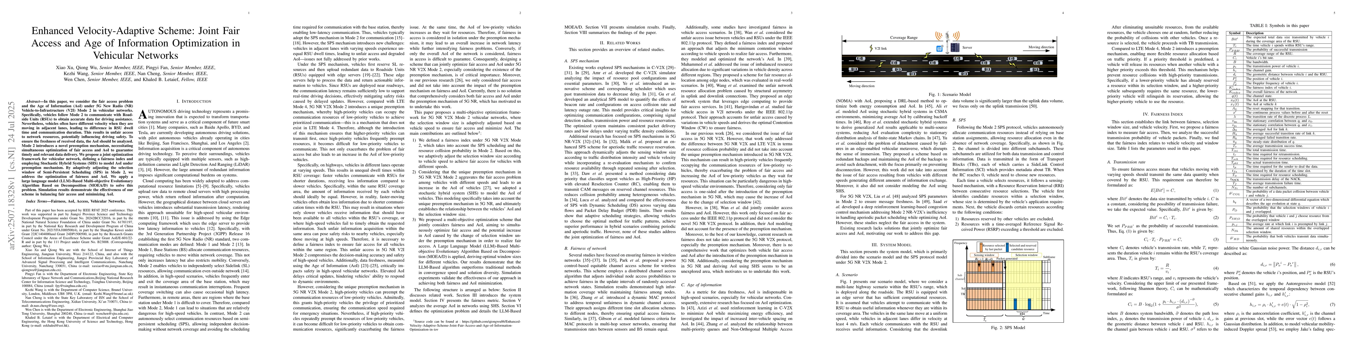 Thumbnail for Enhanced Velocity-Adaptive Scheme: Joint Fair Access and Age of
  Information Optimization in Vehicular Networks