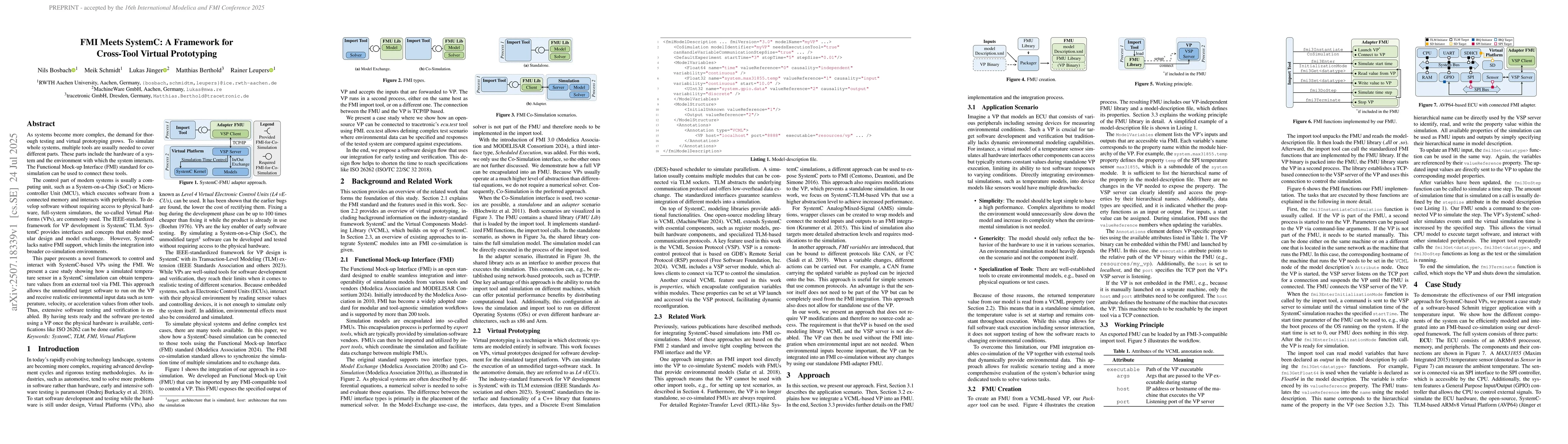Thumbnail for FMI Meets SystemC: A Framework for Cross-Tool Virtual Prototyping